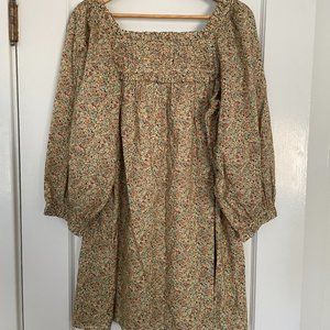 Doen Acton Dress - Like New - Liberty of London "green chive" floral